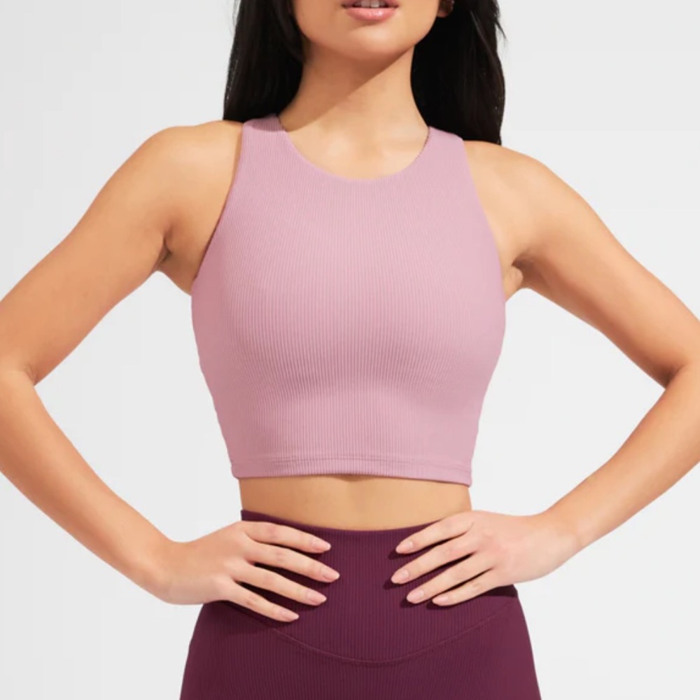 Buffbunny Cross Roads Ribbed Crop- Post it Pink